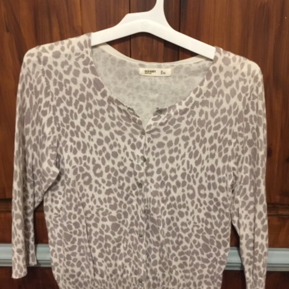Animal Print Cardigan Sweater